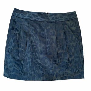 Gap Olive Green and Black Leopard Print Mini Skirt